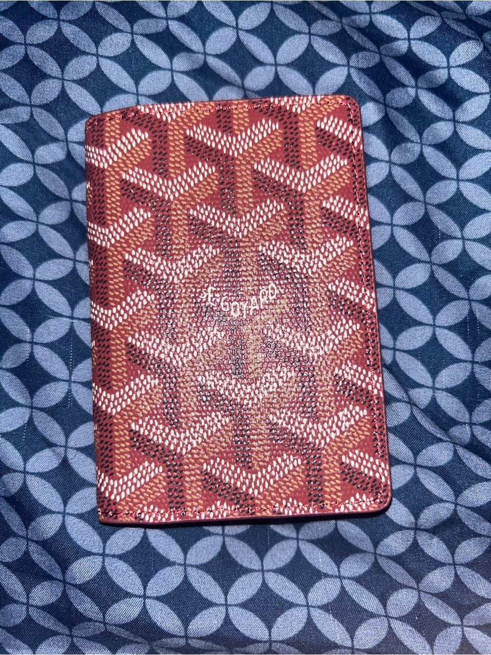 Goyard burgundy Red Chevron Card Holder